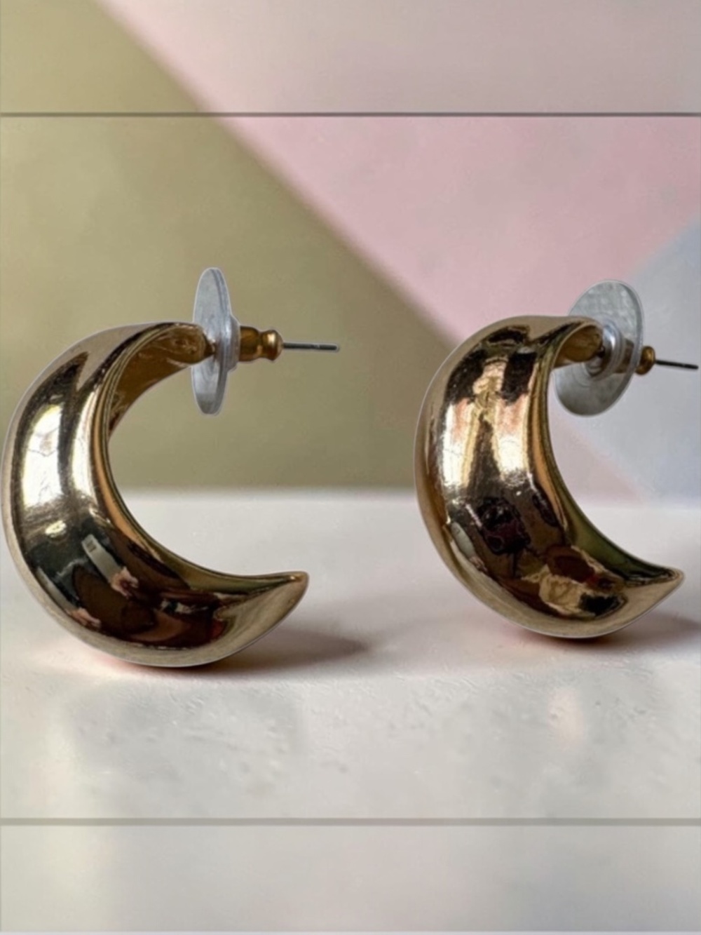 Natasha Couture Gold Tone Hoop Earrings